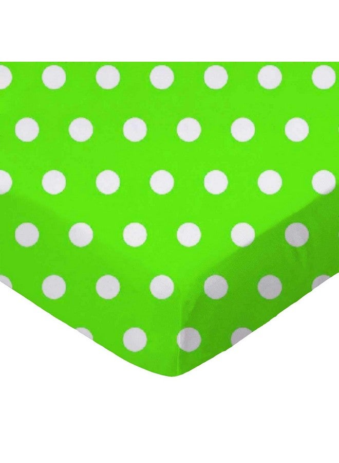 SHEETWORLD.COM شيت وورلد شيت مطاطي 100% قطن بيركال يناسب سرير اللعب غراكو مربع 36 × 36، نقاط بولكا ليمون، صنع في الولايات المتحدة - Image 1
