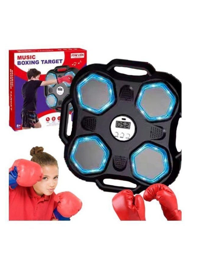 لوحة تدريب ملاكمة إلكترونية ذكية مع إضاءة LED ومؤقت – لعبة ملاكمة تفاعلية لتفريغ الطاقة للأطفال والكبار – قفازات ملاكمة + USB للشحن – لوحة تسلق بالجدار للتدريب واللياقة - Image 3
