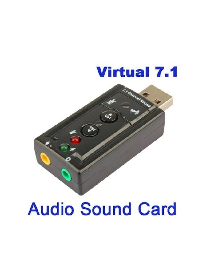 NIBEMINENT - USB 3D Audio Sound Card Adapter Black - Image 1