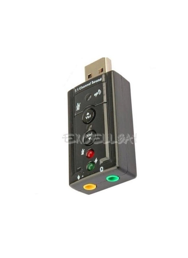 NIBEMINENT - USB 3D Audio Sound Card Adapter Black - Image 1