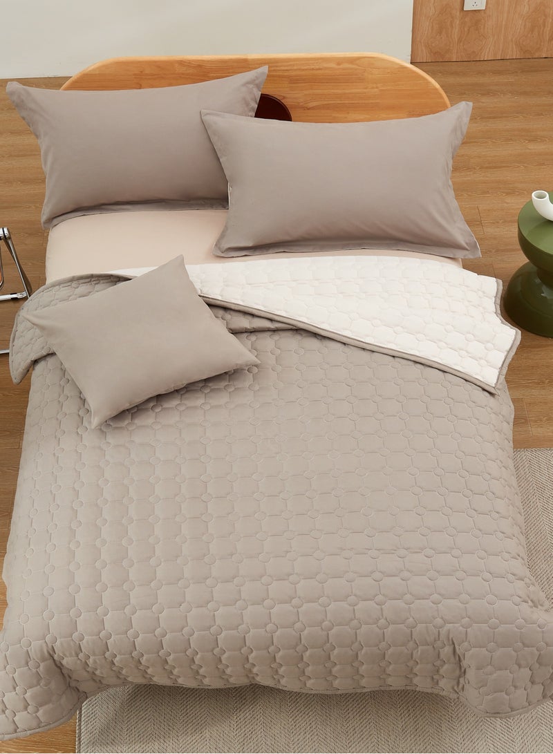 ShinyFlower Summer Quilt 6-Piece Set – Double Size 240x220cm – Microfiber Fabric with 100% Pure Cotton Filling comforter– Soft Bedding Set  - Image 5
