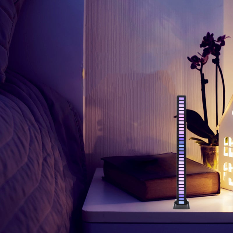2 Sets Sound Activated Lights RGB Atmosphere Lamp USB Rechargeable RGB Light - Image 1