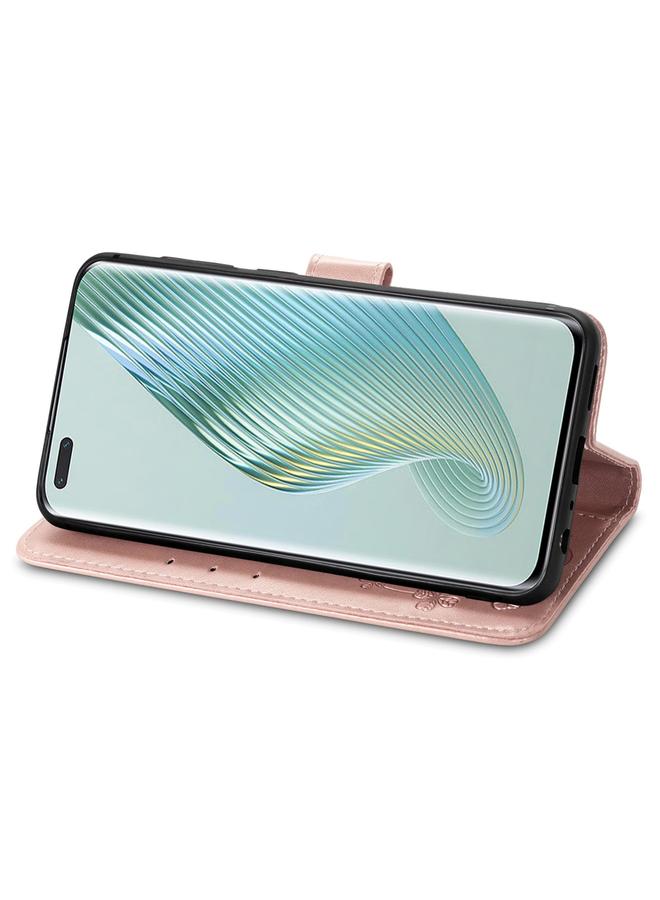 S-TOP Case For Honor Magic5 Pro Four-leaf Clasp Embossed Buckle Leather Phone Case - Image 4