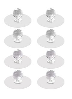 SYOSI Cabinet Drawer Knobs, Clear Diamond Crystal Shaped Pulls Handles for Wardrobe, Kitchen Cupboard, Bathroom Dresser, Furniture Door Window, Self-Adhesive Drill Free Push Pull Helper 8 pcs  - Image 1