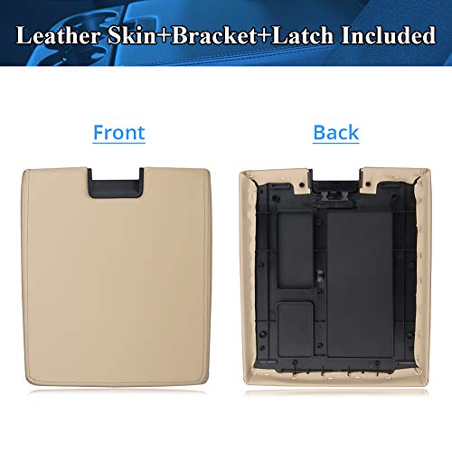 VANJING Compatible with Center Console Lid Armrest Kit Cover with Latch Chevy Silverado Suburban Tahoe Avalanche GMC Sierra 2007-2013 Pickup Repair Replaces 2086415 Beige - Image 4
