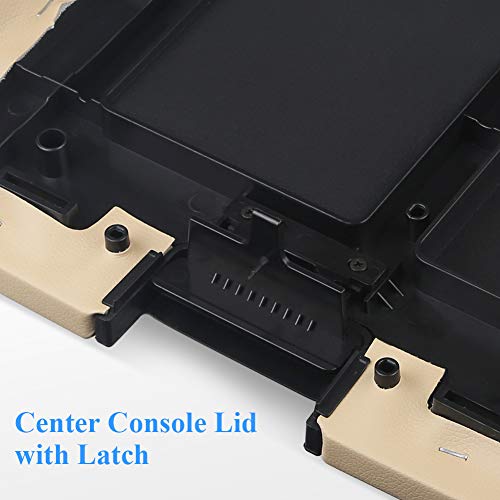 VANJING Compatible with Center Console Lid Armrest Kit Cover with Latch Chevy Silverado Suburban Tahoe Avalanche GMC Sierra 2007-2013 Pickup Repair Replaces 2086415 Beige - Image 3