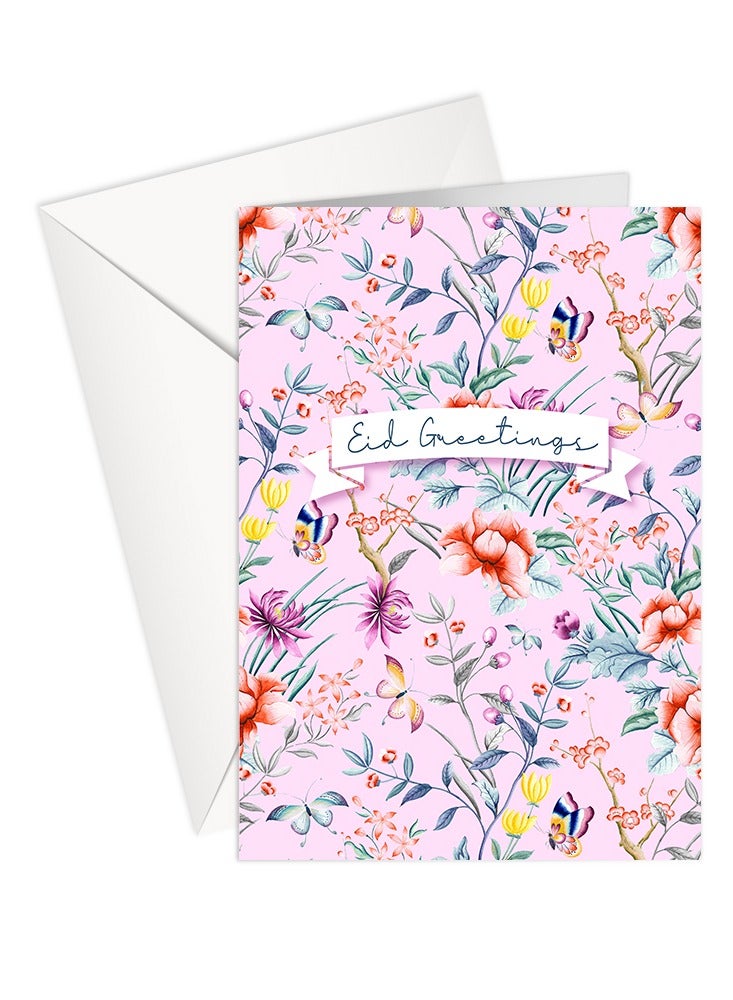 Share the Love Eid - EID MUBARAK - FLORAL - PINK - Greeting Card - Image 1