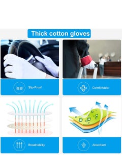 Y&D 5 Pairs White Cotton Gloves, Gloves for Inspection Photo Jewelry Silver Coin Archive Serving Costume, Dry Hands Women Men Eczema Moisturizing SPA  - Image 3