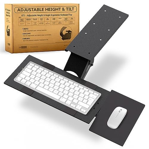 Uncaged Ergonomics KT1 Ergonomic Keyboard Tray Under Desk - Under Desk Keyboard Tray Slide Out with Adjustable Height and Tilt - Easy to Slide and Swivel 360 Degree - Keyboard Drawer with Adjustable Mouse Pad - Image 2