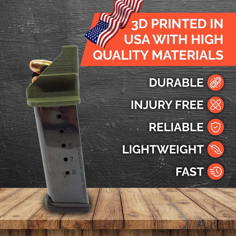 EZMAGLOADER Magazine Loader for The 1911 Single Stack .45 ACP & 9mm - Easy Pain Free Loading - Comfortable Grip - Speed Loader Accessories - Large Flanges for Thumb Relief - Image 5