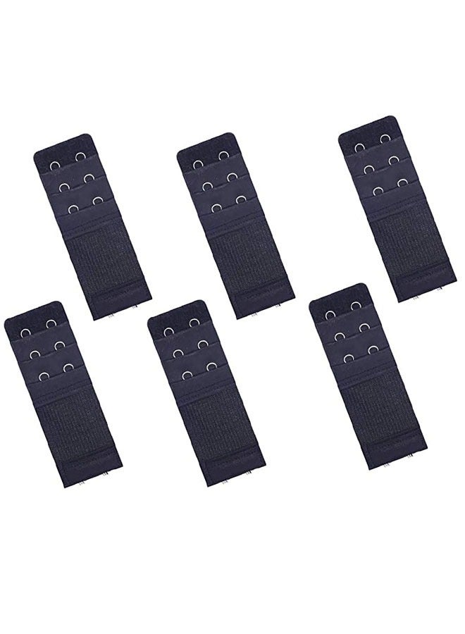 وهاواي Women Bra Extenders Elastic Bra Strap Extenders 3 Rows /2Hooks （black) - Image 1