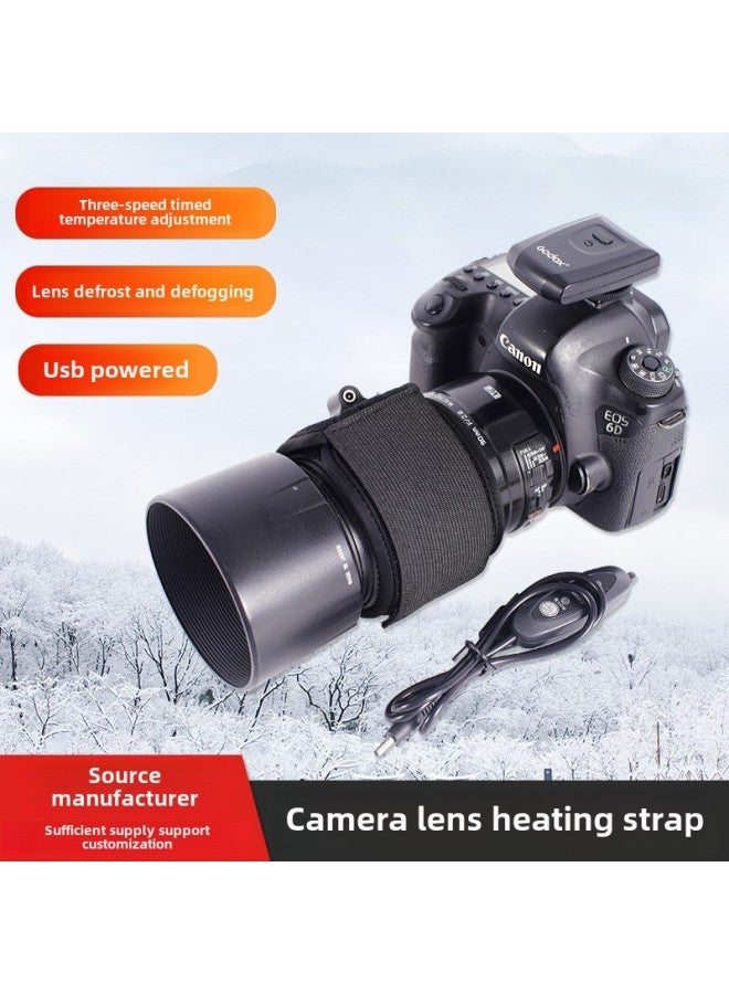 SLR Camera Heating Belt U Outdoor SB Defogger Three-speed Temperature Adjustment Lens Diving Material Warm Belt-Color:Thermostat Heater Black  - Image 1