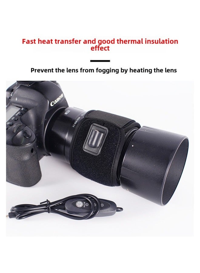 SLR Camera Heating Belt U Outdoor SB Defogger Three-speed Temperature Adjustment Lens Diving Material Warm Belt-Color:Thermostat Heater Black  - Image 2