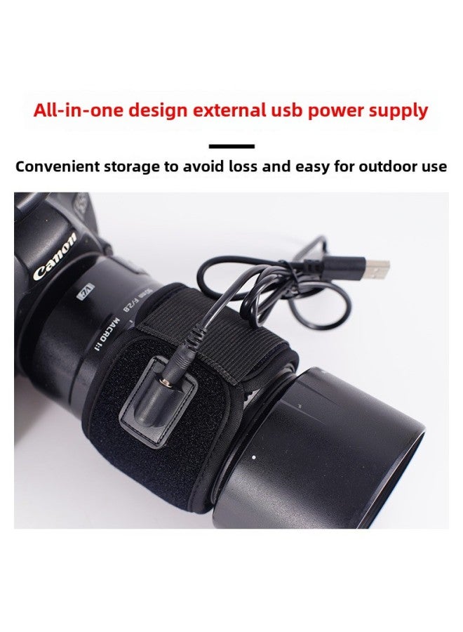 SLR Camera Heating Belt U Outdoor SB Defogger Three-speed Temperature Adjustment Lens Diving Material Warm Belt-Color:Thermostat Heater Black  - Image 3