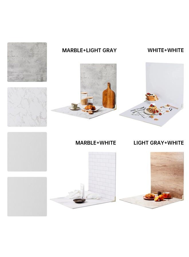 BEIYANG 2 PCS Boards Photo Backdrop for Flat Lay, Food Photography Background 24x24 Inch, (Marble+Light Gray) - Image 2