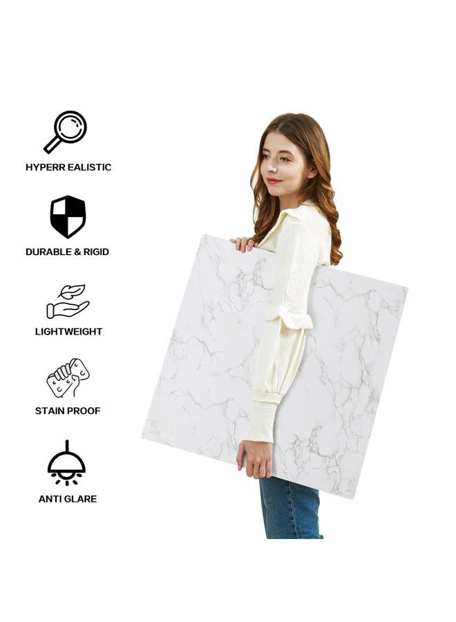 BEIYANG 2 PCS Boards Photo Backdrop for Flat Lay, Food Photography Background 24x24 Inch, (Marble+Light Gray) - Image 3