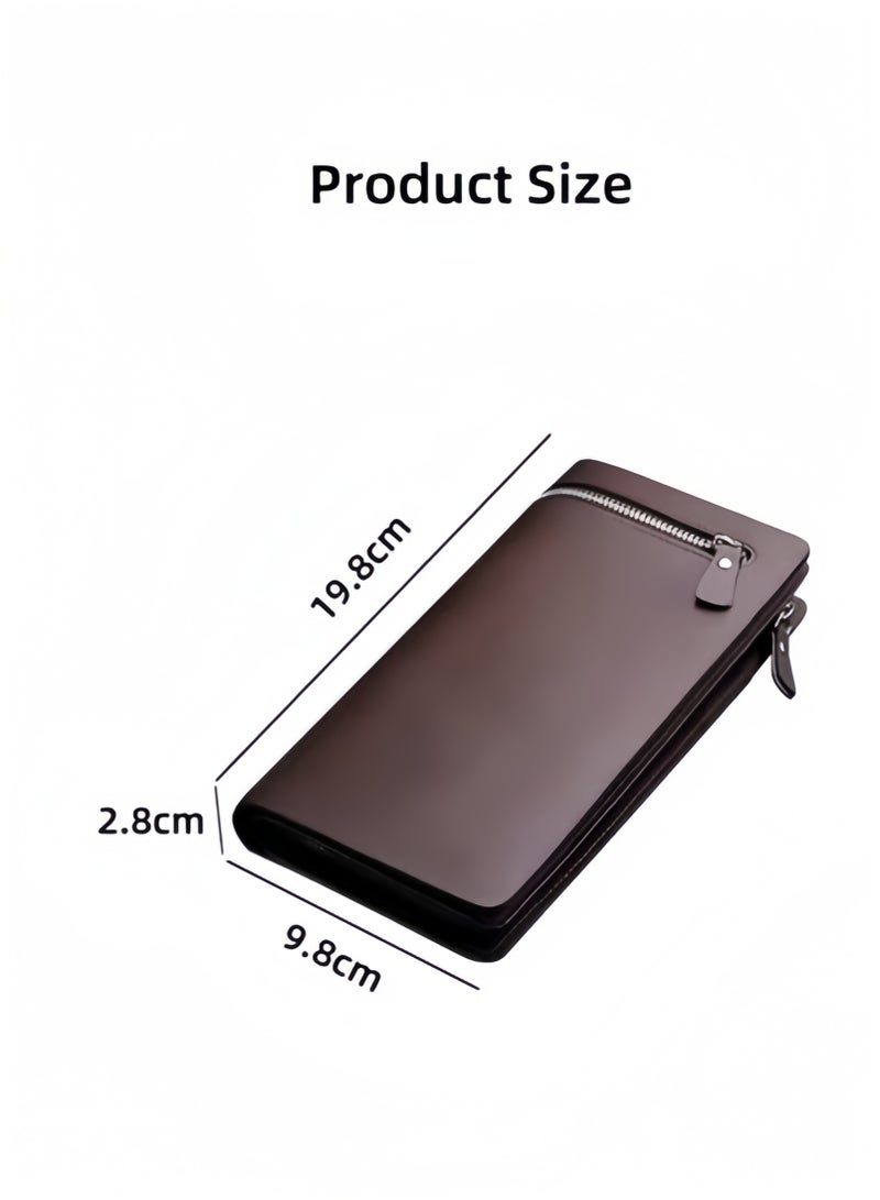 هالامودو محفظة جلدية طويلة للرجال حامل بطاقات ائتمان محفظة بسعة كبيرة حقيبة هاتف حقيبة كلاتش نحيفة محفظة بسحاب محفظة عمل منظمات أموال - Image 5
