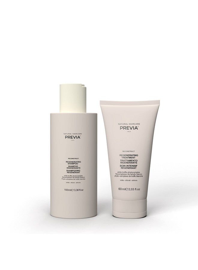 PREVIA Reconstruct Travel Kit Regenerating Shampoo (3.4 Oz) And Damaged Hair Conditioning Treatment With White Truffle (2 Oz) - Image 1