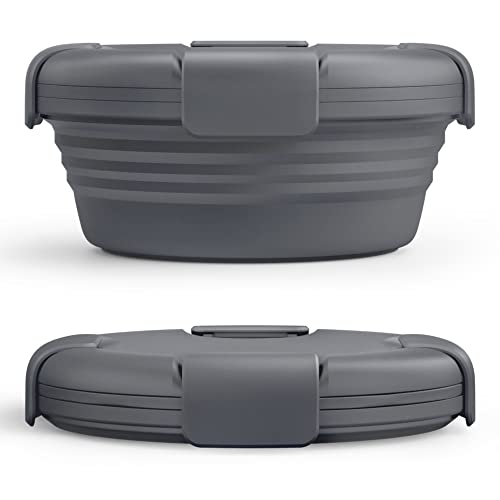 Stojo STOJO Collapsible Bowl - Carbon, 36oz - Reusable Silicone Bowl for Hot and Cold Food - Perfect for Travel, Meal Prep,  - Image 2