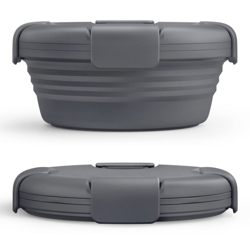 Stojo STOJO Collapsible Bowl - Carbon, 36oz - Reusable Silicone Bowl for Hot and Cold Food - Perfect for Travel, Meal Prep,  - Image 1