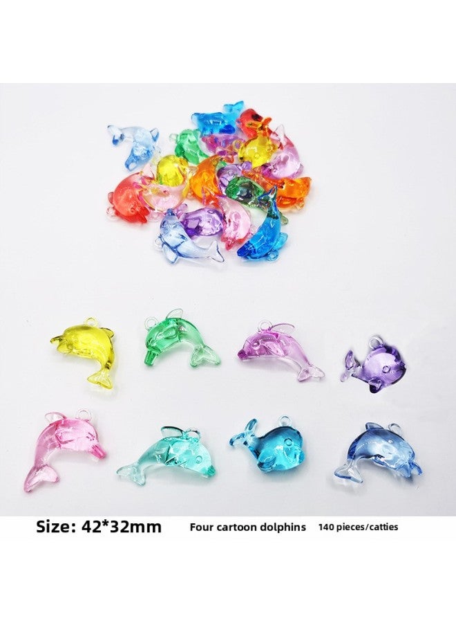 Color Spinning Top Children's Toy Set 3A Acrylic Healthy Durable Material Cartoon Animal Handmade Jewelry-Color:4 Cartoon Dolphins (140/kg) - Image 1