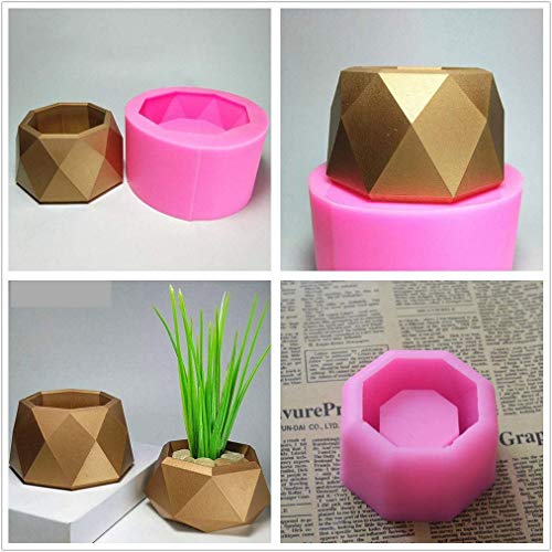 NINEXY Flower Pot Silicone Mold,DIY Succulent Plants Concrete Planter Vase Gypsum Cement Molds Clay Mould Candle Holder Mold - Image 5
