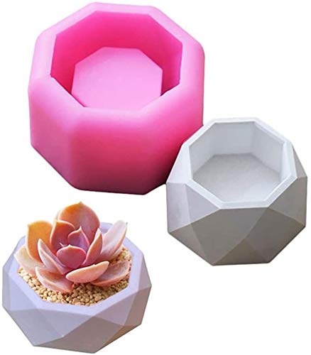 NINEXY Flower Pot Silicone Mold,DIY Succulent Plants Concrete Planter Vase Gypsum Cement Molds Clay Mould Candle Holder Mold - Image 1
