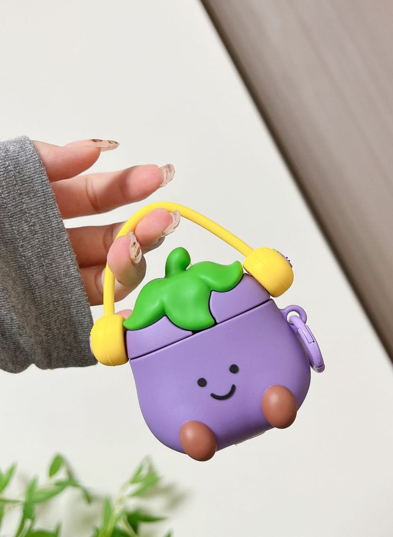 Huawei Freebuds SE2 Bluetooth Earphone Case,Eggplant shape,Cartoon Silicone Soft Shell - Image 3
