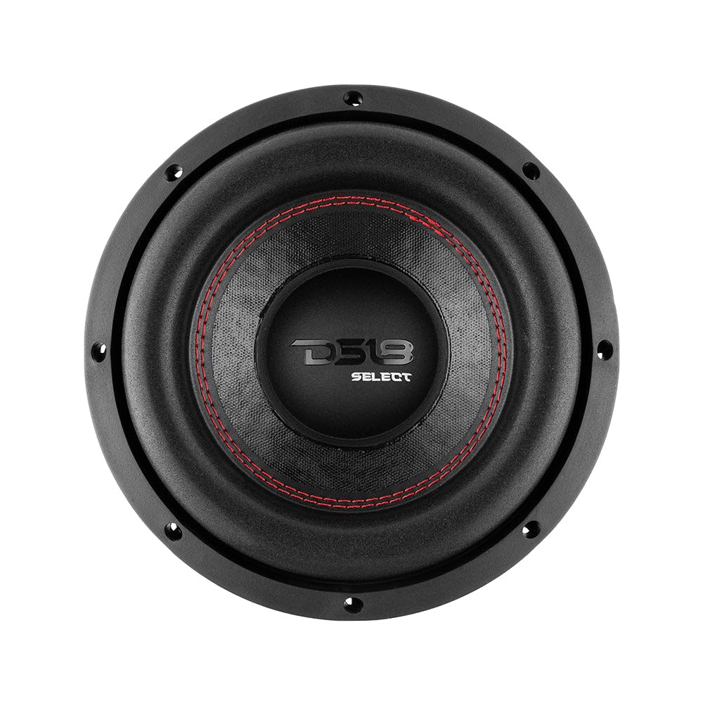 DS18 SLC-8S Subwoofer in Black - 8-Inch Speaker, 400W Max Power, 200W RMS Power, Aluminum 4 Layer Voice Coil, Black Steel Frame, SVC, 4 Ohm Impedance, Ferrite Magnet (1 Speaker) (SLC8S)