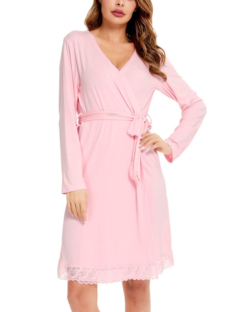 SWOMOG Women's Maternity Nursing Robe Pregnancy Breastfeeding Bathrobes 3 in 1 Labor Delivery Nightgowns - Image 3