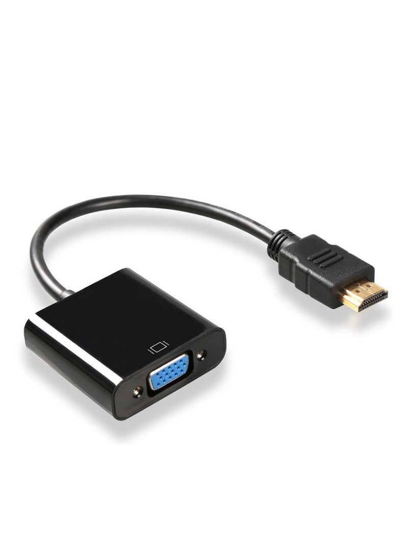 ماركة غير محددة محول HDMI إلى VGA ، واجهة الوسائط المتعددة عالية الدقة كابل محول HDMI إلى VGA ، لجهاز عرض شاشة الكمبيوتر المحمول (أسود)  - Image 1