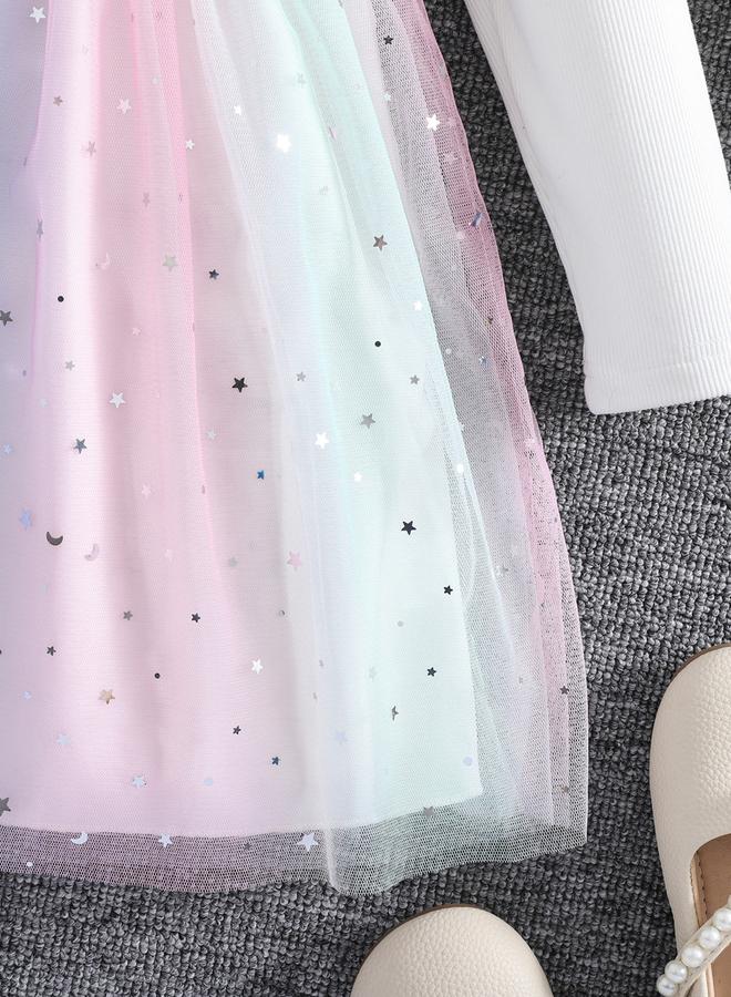 تايك تو فستان شبكي بتفاصيل كشكش وطبعة جرافيك - Image 3