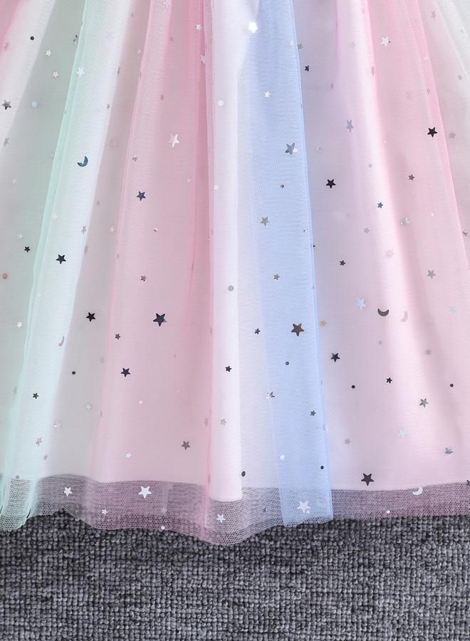 تايك تو فستان شبكي بتفاصيل كشكش وطبعة جرافيك - Image 4