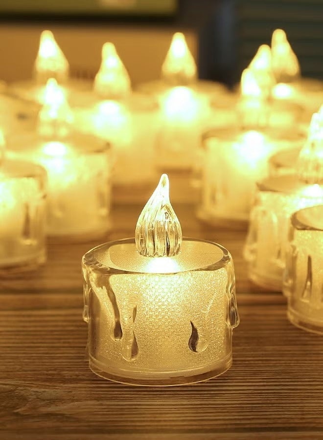 HOMESTAR 24 Pack LED Candles, Tea Light Flameless Candle Lights, Battery Operated Bright Simulated Tea Lights, Moving Electric LED Fake Candle Light Set for Festival Celebration, Home Decor, Wedding, Table Decor, Party - Image 3