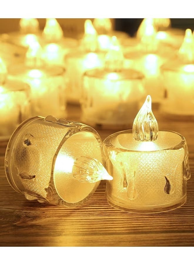 HOMESTAR 24 Pack LED Candles, Tea Light Flameless Candle Lights, Battery Operated Bright Simulated Tea Lights, Moving Electric LED Fake Candle Light Set for Festival Celebration, Home Decor, Wedding, Table Decor, Party - Image 2