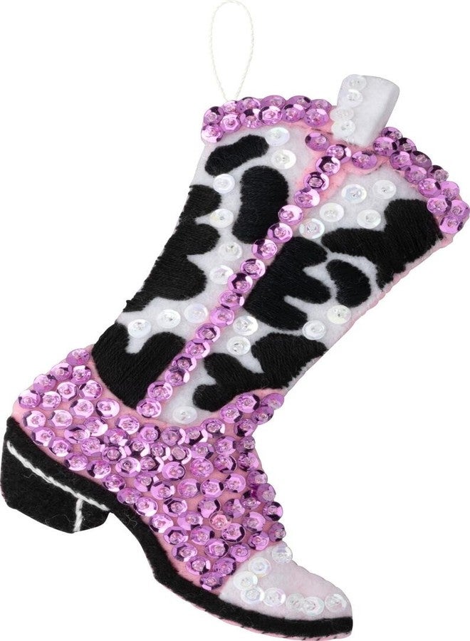 Bucilla, Boots and Bling, Perfect for DIY Arts and Crafts Felt Applique 4 Piece Ornament Making Kit - Image 5