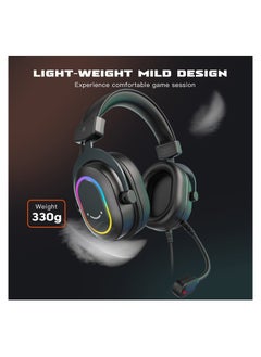 FIFINE FIFINE Gaming Headset with Microphone, Over Ear Headphones with Wable, USB Headset for PC PS4 PS5, Headphone with 7.1 Surround Sound for Esport Gaming, RGB, 3 EQ Modes, Ear Pads - H6  - Image 2