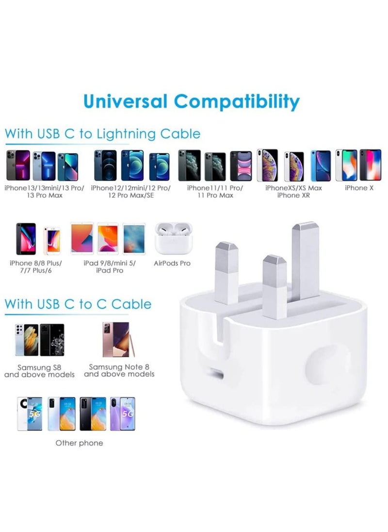 Generic - MFi Certified 20W USB C Fast Charger Plug Cable for iPhone 13 12 Pro Max/Mini/11/XS/XR/X/8 Plus/iPad - Image 1