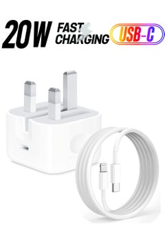 MFi Certified 20W USB C Fast Charger Plug Cable for iPhone 13 12 Pro Max/Mini/11/XS/XR/X/8 Plus/iPad