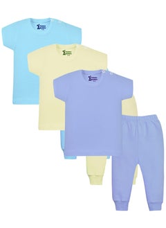 Funny Bunny Pack of 3 Cotton Half Sleeve & Pants Underwear Set for Baby  - Image 1