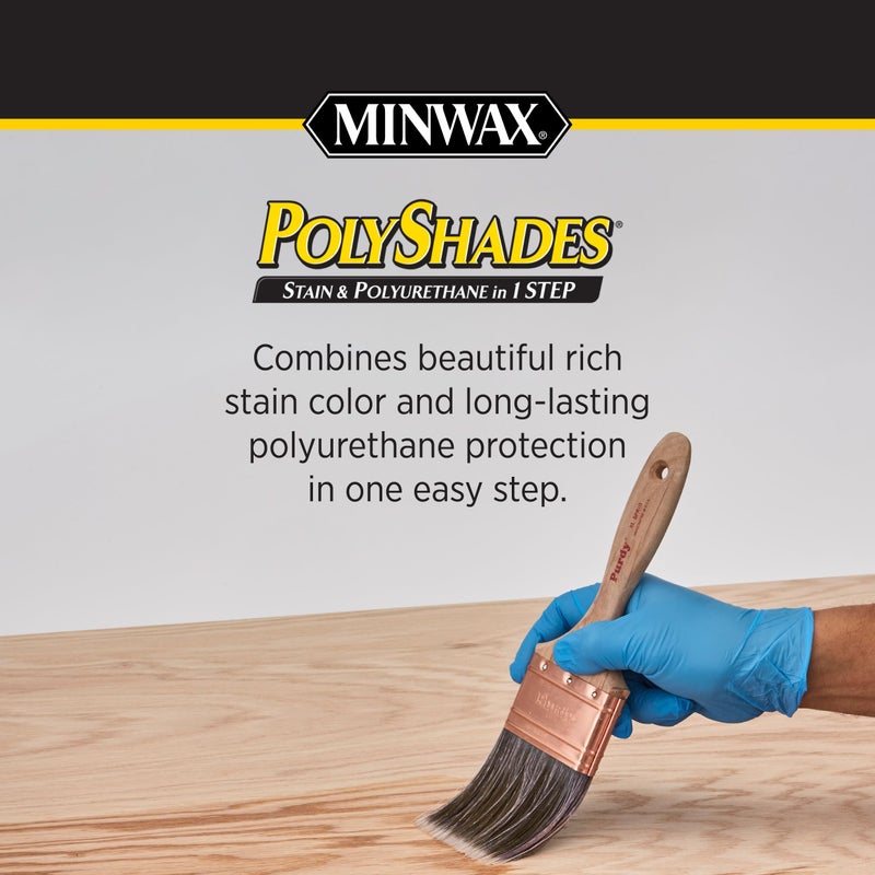 Minwax PolyShades Wood Stain + Polyurethane Finish â€“ Â½ Pint, Mission Oak, Satin - Image 3