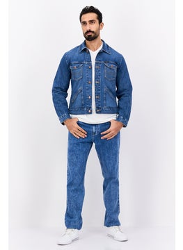 Wrangler Men Washed Denim Jacket, Med Blue  - Image 4