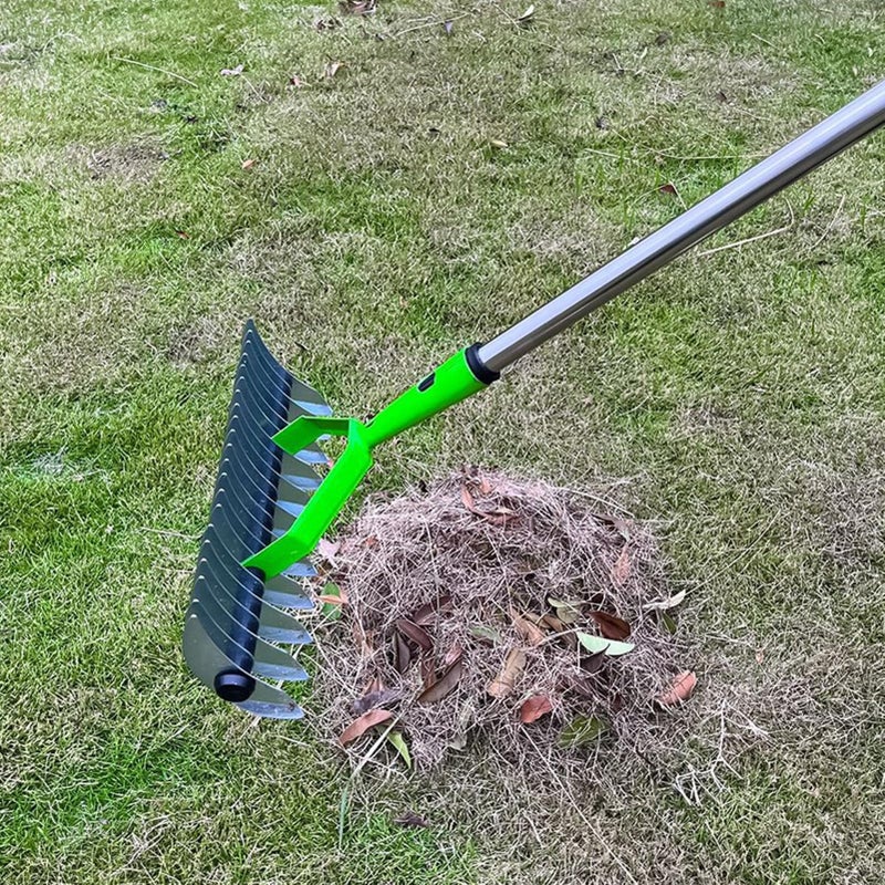 Alloy Steel Lawn Straw Rake 1.7 Meter Tool for Cleaning Dead Grass Loosening Soil - Image 4