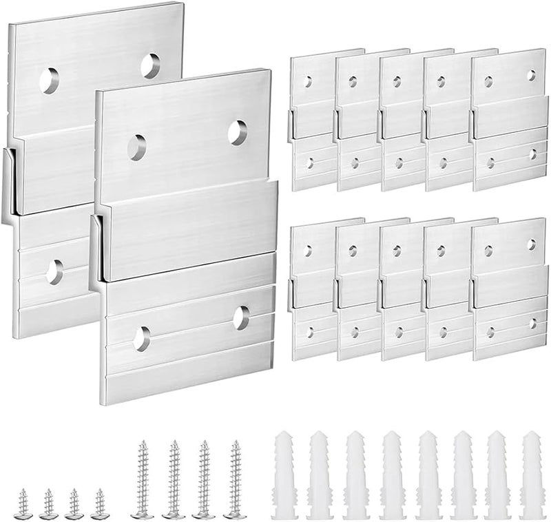 طقم أجهزة تعليق بار زد الألومنيوم 24 قطعة لتعليق خطافات الصور الخشبية الفرنسية - Image 1