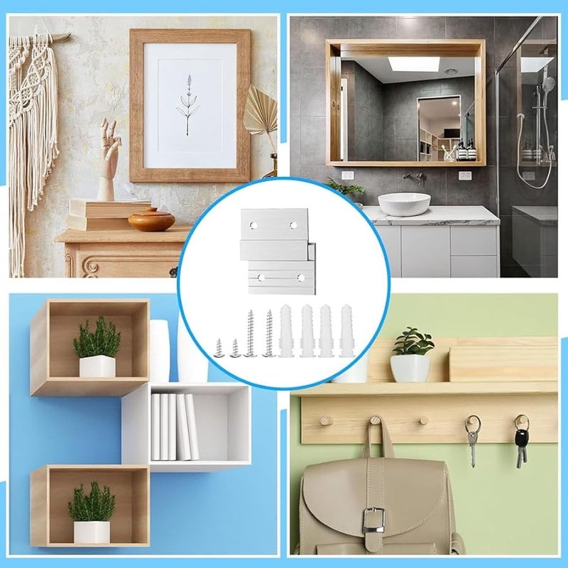 طقم أجهزة تعليق بار زد الألومنيوم 24 قطعة لتعليق خطافات الصور الخشبية الفرنسية - Image 3