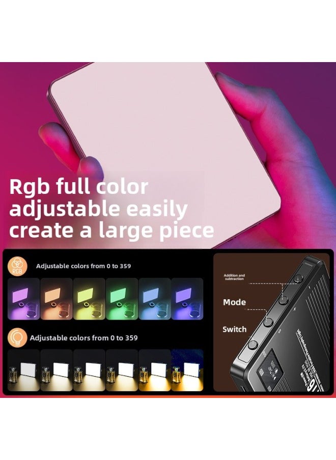 RGB Mini Portable Self-timer Light M15 Photography Mobile Phone Live Photography M16 Pocket Light Light-Color: Rgb Full-color Fill Light Comes With Back Clip/fast Charging Cable