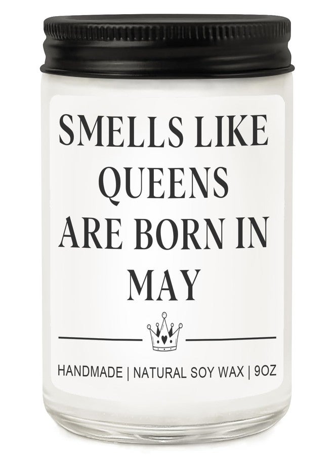 RIZOOCE May Birthday Gifts for Women and Men - 'Queens are Born in May' Candle, Funny 20th 30th 40th 50th Birthday Gift Ideas for Mom Wife Sister Girlfriend Best Friend - Image 1