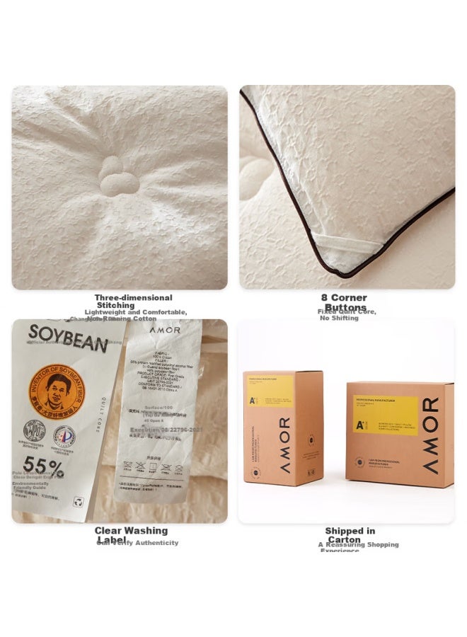 Amor Pure Cotton 55% Soybean Fiber Quilt For Summer, Air Conditioning Quilt, 200x230cm, 4.0 Jin - Image 2