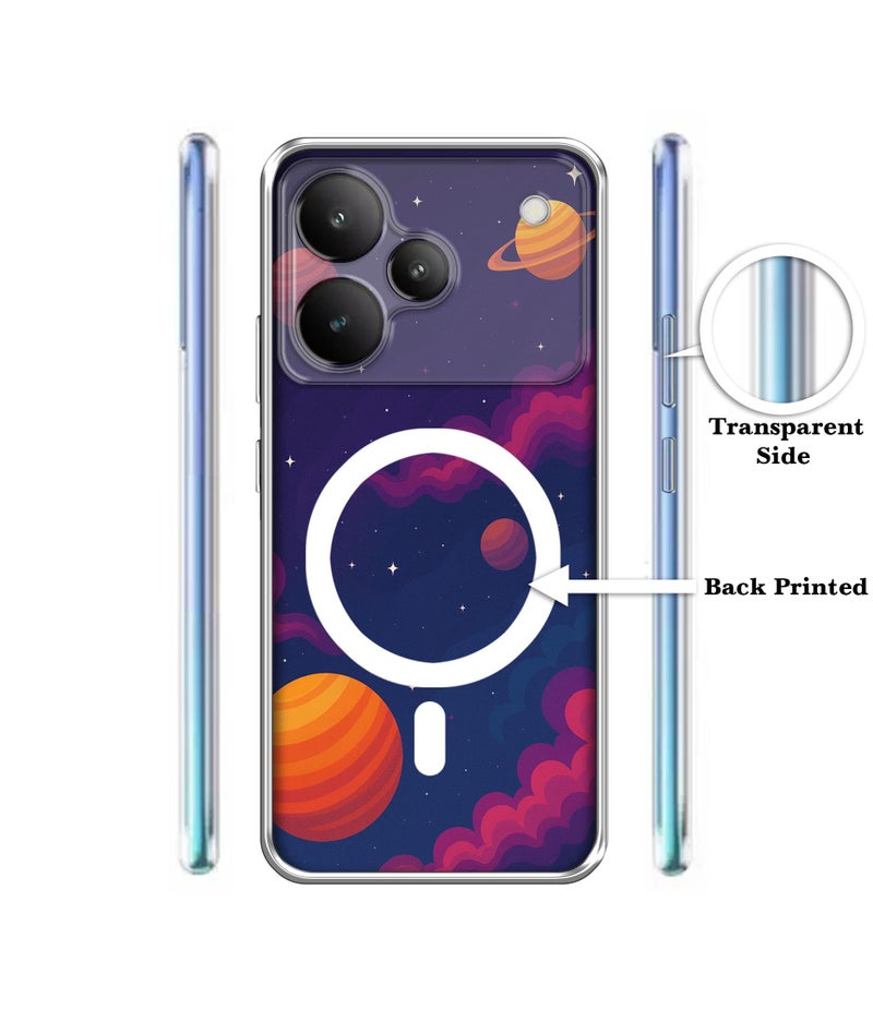 Casotec Case Cover for Realme P4 Pro 5G Cosmic Space Adventure MagSafe Ring Design (Not MagSafe Compatible) | UV Printed Soft TPU Shockproof Back Case for Realme P4 Pro 5G - Image 2