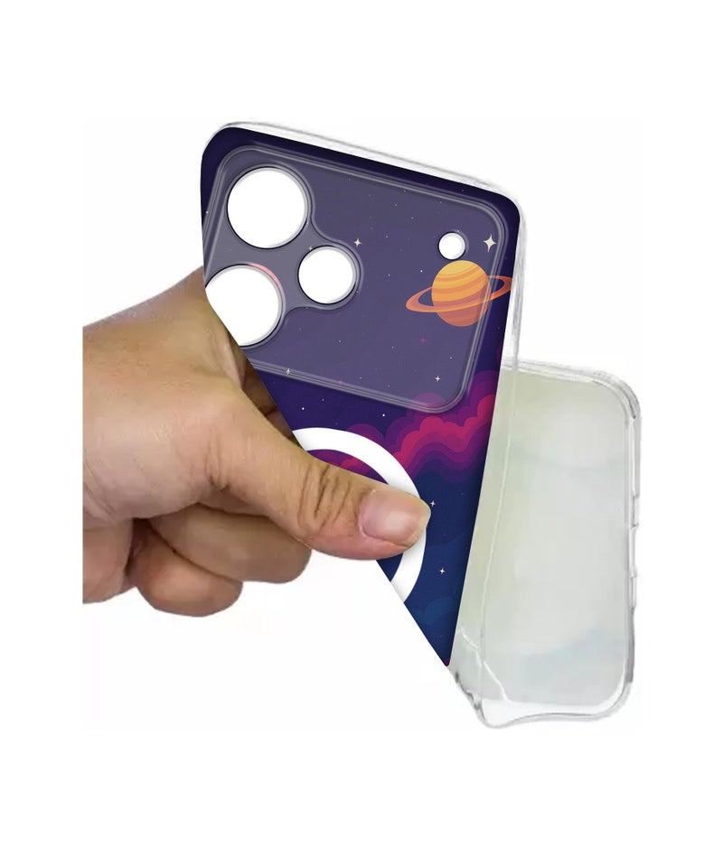 Casotec Case Cover for Realme P4 Pro 5G Cosmic Space Adventure MagSafe Ring Design (Not MagSafe Compatible) | UV Printed Soft TPU Shockproof Back Case for Realme P4 Pro 5G - Image 4